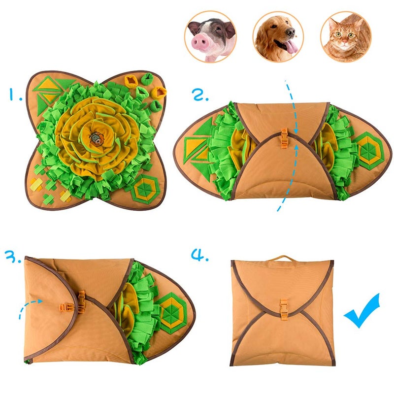 AWOOF Snuffle Mat Pet Dog Feeding Mat, 28''x28'' Interactive Dog Puzzle Toys Encourages Natural Foraging Skills - Image 5